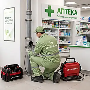 чистка засора в стояке